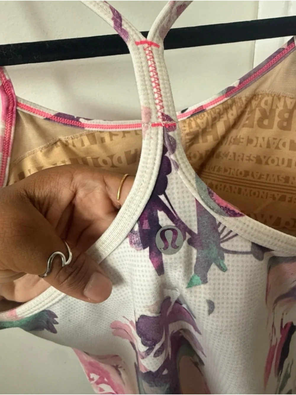 lululemon athletica Pink, Purple & Green Floral Spaghetti-Strap Tank